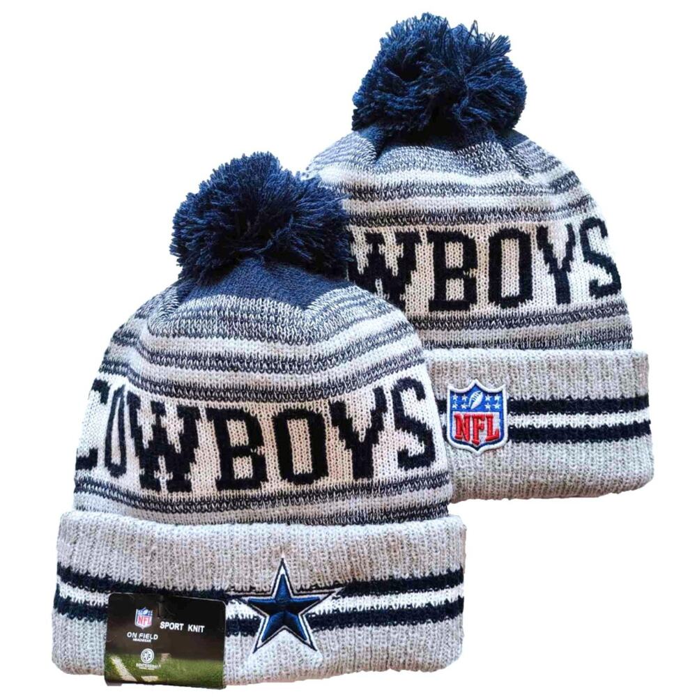 NWT Dallas Cowboys Sports Knit Pom Beanie Fleece Lining OSFA Unisex